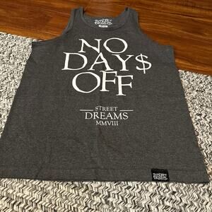 Street Dreams Men's Size Medium Gray No Day$ Off Sleeveless Tank Top